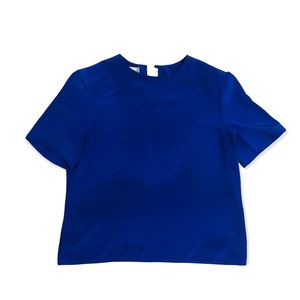 80s dark blue blouse from greg adams petites